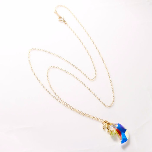✨新作✨【14kgf】三日月ネックレス《スワロフスキーネックレスムーン  