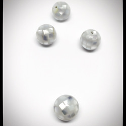 「4個セット 灰」10mm 天然貝殻 シェルモザイクボール  SH46 4枚目の画像