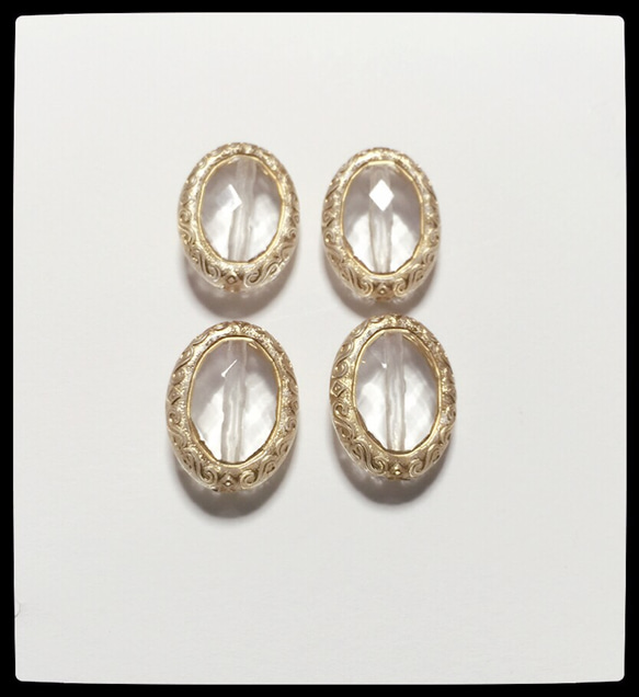 「4個セット クリアワルツ」18×14mm ドイツビーズ OT0012 2枚目の画像