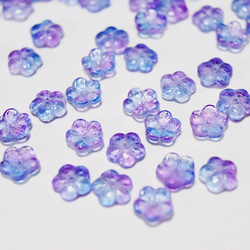 「20個セット 紫」チェコビーズ Flat flowers 8×3mm CR0077 2枚目の画像