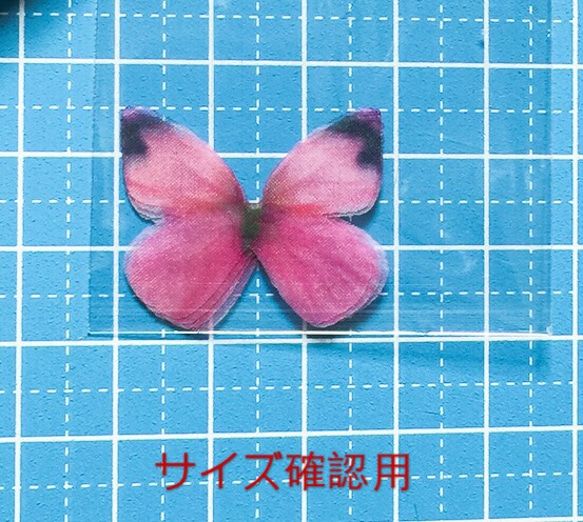 「5個セット 花仙」30mm オーガンジー アクセサリー素材 5枚目の画像