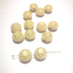 「4個セット ミルクホワイト」9×13mm アクリル ドイツビーズ OT0015 1枚目の画像