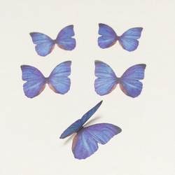 「5個セット 紺」30mm 蝶々 オーガンジー アクセサリー素材 BFS009 3枚目の画像