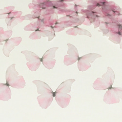 「5個セット ピンクレィディー」30mm 蝶々 オーガンジー アクセサリー素材 BFS008 3枚目の画像