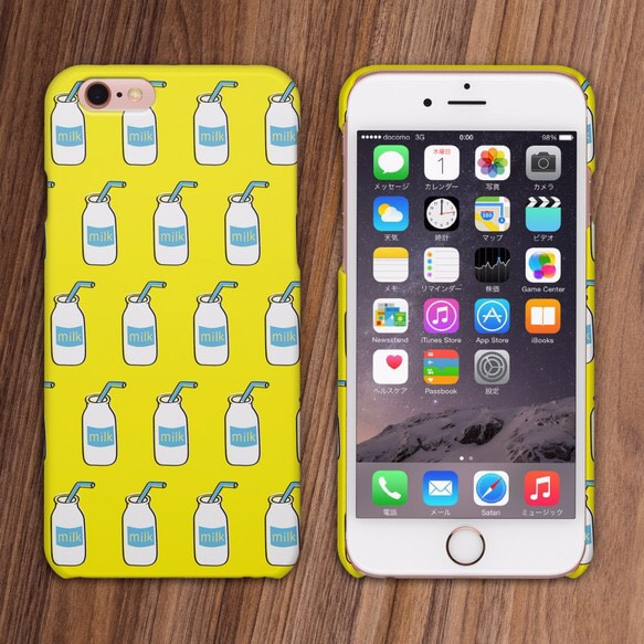 iPhone14 対応 ハードケース かわいい牛乳瓶いっぱい 13 12 11 SE XS 8 android 3枚目の画像