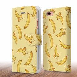 おいしいバナナいっぱい！イエロー iPhone XR XS XSmax Ⅹ 8 7 6 5 Android 手帳型ケース 2枚目の画像