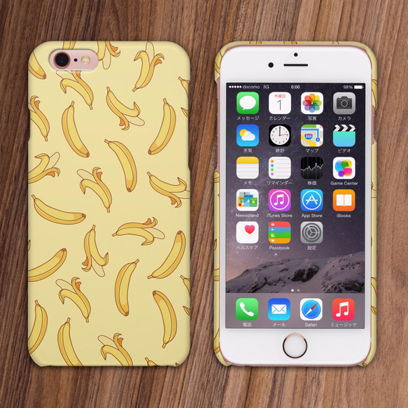 おいしいバナナいっぱい！イエロー iPhone Xs Ⅹ 8 7 6 5 アンドロイド対応 ハードケース 4枚目の画像