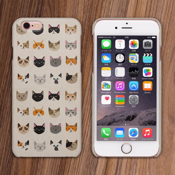 猫いっぱい iPhone Xs Ⅹ 8 7 6 5 アンドロイド対応 ハードケース 4枚目の画像
