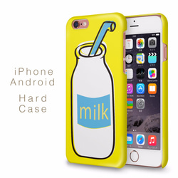 ポップな牛乳瓶 iPhone XS ⅩR XSMax 8 7 6 5 アンドロイド対応 ハードケース 1枚目の画像