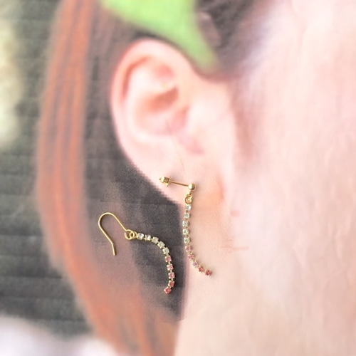 hum ピアス HUMETE GRADATION CHAIN PIERCED hum グラデーション