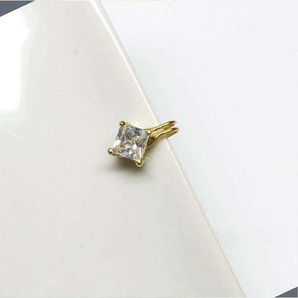 Cubic Zirconia Square tora-cuff (キュービックジルコニア/スクエア） 1枚目の画像