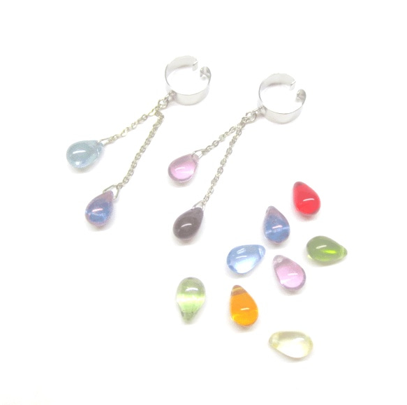 ドロップのイヤーカフ(シルバー) 1枚目の画像