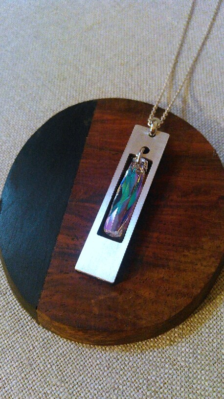 シルバー＆コクタンのペンダント　（シルバーチェーン）