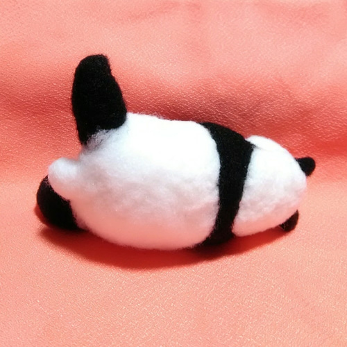 寝転がるパンダ 羊毛フェルト ぬいぐるみ 羊毛フェルト Los