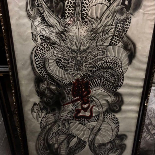 龍図】正面龍 一点物 大きな作品です イラスト JiNTAi/アート