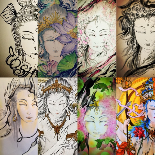 水墨画お描きします イラスト JiNTAi/アート工房 通販 8667434｜Creema