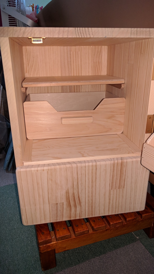 受注製作】手作り木製おもちゃ冷蔵庫② おもちゃ・人形 ナオナオ 通販