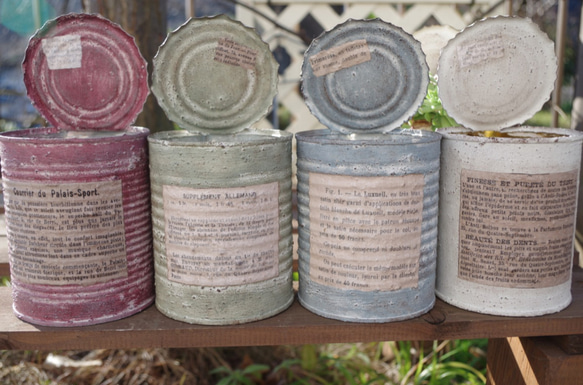 リメイク缶Ｌフタ付き　4色セット 6枚目の画像