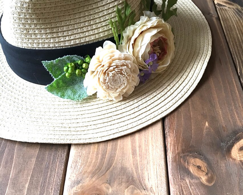 ハットに付ける花飾り ハット atelier efhole 通販 2289979