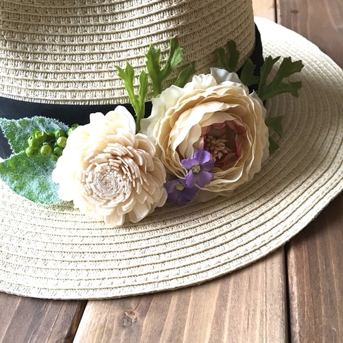 人気TOP ハットに付ける花飾り ハット atelier efhole 通販 2289979 帽子