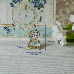 フランスのミニチュア　ハンドメイド置き時計ブルー 3枚目の画像