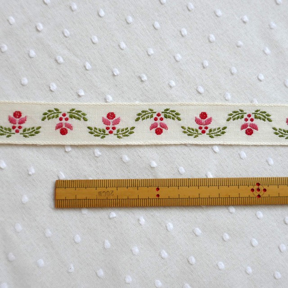 刺繍リボンテープ　ベリー 4枚目の画像