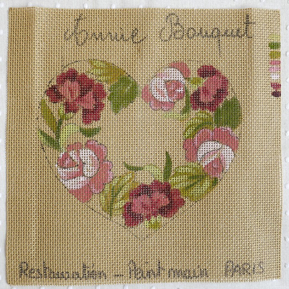 ニードルポイント 刺繍キット ハートフラワー 編み図・パターン
