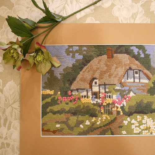 ニードルポイントアートワーク チューリップ 刺繍画 ハンドメイド 額無し ニードルポイントの額絵・イギリスの家 その他アート Collection-prive