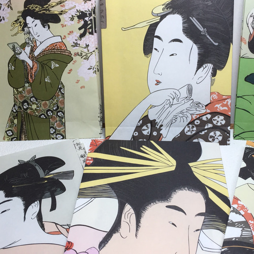 浮世絵・女のギフト袋〜ちよがみ美人画〜12枚組です！ ラッピング袋