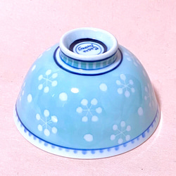 雪模様パステル茶碗 ミントグリーン 1枚目の画像
