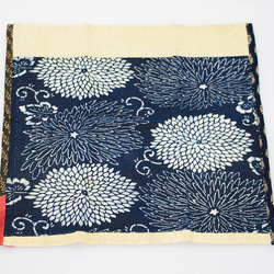 昭和の藍染で作った　古代裂（古代ぎれ）手縫い花ふきん８ 2枚目の画像