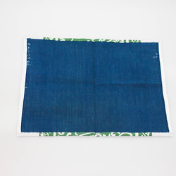 昭和の藍染と更紗で作った　古代裂（古代ぎれ）手縫い花ふきん10 3枚目の画像