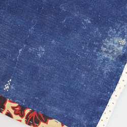 昭和の藍染で作った　古代裂（古代ぎれ）手縫い花ふきん11 4枚目の画像