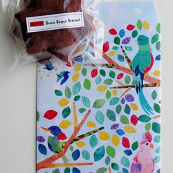 紙袋L“樹木和色彩繽紛的鳥” 第3張的照片