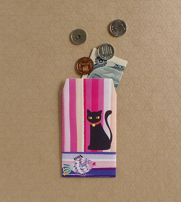 ポチ袋《黒ネコ》 3枚目の画像