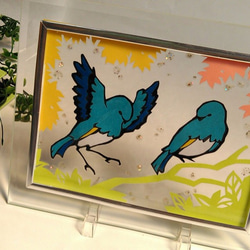 【再販！】青い鳥ルリビタキ・２Lサイズ（置き・掛け） 2枚目の画像