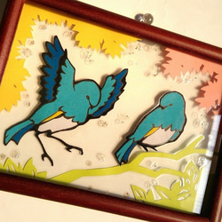 【再販！】青い鳥ルリビタキ・２Lサイズ（置き・掛け） 4枚目の画像
