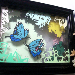 蝶とクローバー　２Lサイズ額 2枚目の画像