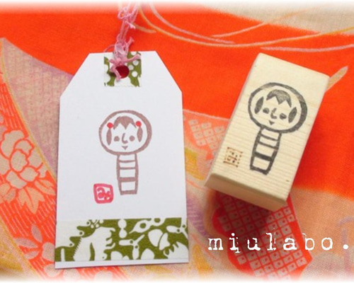 みうらぼ こけしちゃん 消しゴムはんこ A はんこ・スタンプ