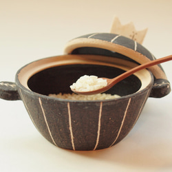 ミニミニ土鍋（カーボンブラック／ヤマ） 3枚目の画像
