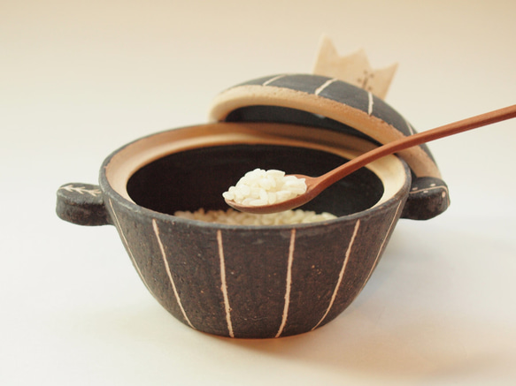 ミニミニ土鍋（カーボンブラック／ヤマ） 3枚目の画像