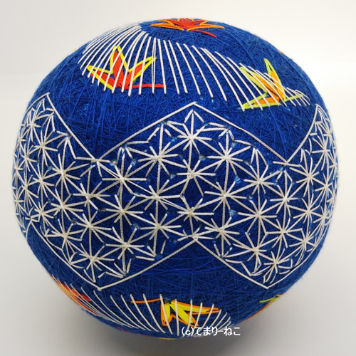 絹てまり「舞いもみじ」青地 12cm 手まり 手毬 手鞠 その他インテリア