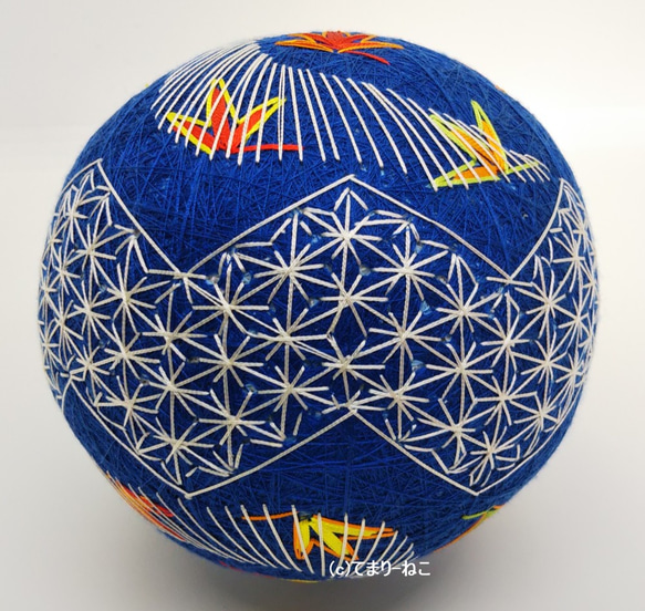 絹てまり「舞いもみじ」青地 12cm 手まり 手毬 手鞠 