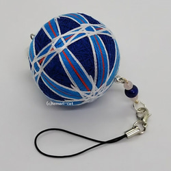 Mini Temari Strap &quot;Amedama&quot; Aochi Temari Temari Temari 第1張的照片