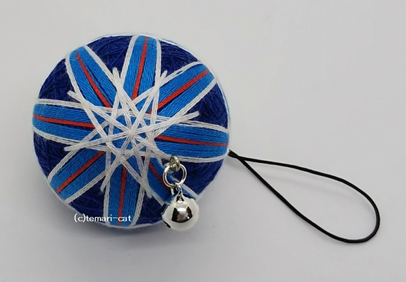 Mini Temari Strap &quot;Amedama&quot; Aochi Temari Temari Temari 第2張的照片