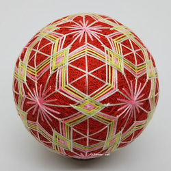 てまり「下掛け桜、緋桜」赤地 手まり 手毬 手鞠 その他インテリア雑貨