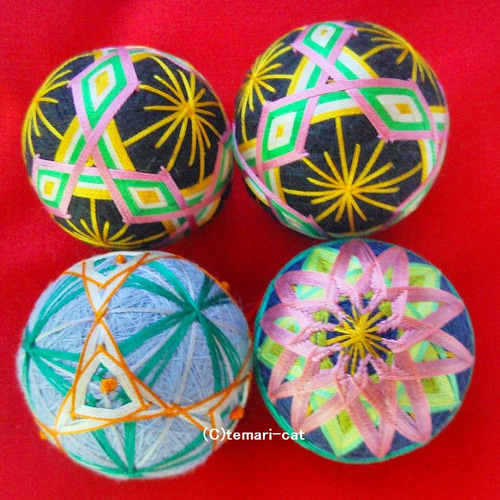 絹てまり「9つのお重詰め、お雛様セット」 手まり 手毬 手鞠 ひな人形