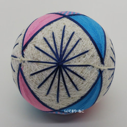 Temari“方格Tsumumi”藍色，粉紅色Temari Temari Temari Temari 第3張的照片