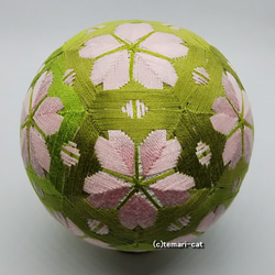 てまり「桜、若草と水玉」 手まり 手毬 手鞠 3枚目の画像