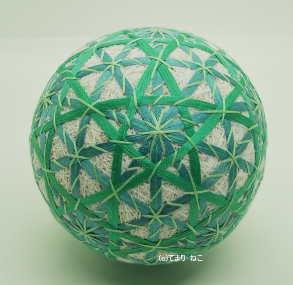 てまり「切り子」白地海緑 手まり 手鞠 手毬 その他インテリア てまり「切り子」白地海緑 手まり 手鞠 手毬 その他インテリア